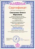 Сертификат о размещении электронного портфолео Сертификат о размещении электронного портфолео